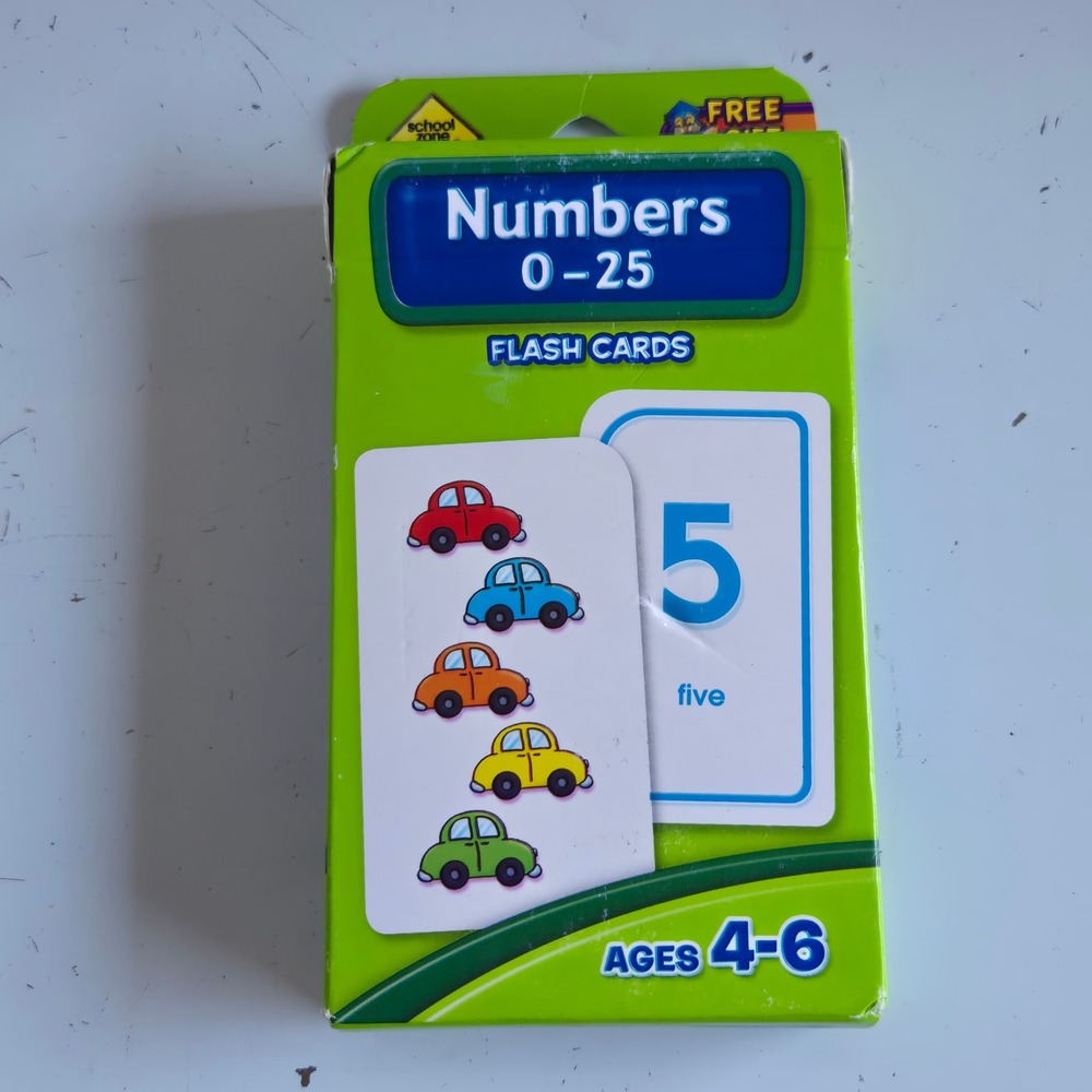 School Zone Numbers 0-25 Flash Cards Ages 4-6 Math Learning Educational 04022
